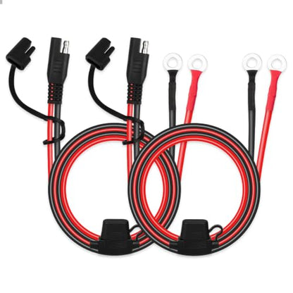 2PCS SAE Extension Cable, 10AWG SAE Battery Connector, Ring Terminal Harness Accessory Cable for Motorcycle Solar Panel RV - size: 10AWG-2PCS