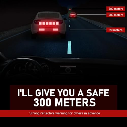 10PCS Round Safety Reflectors, 1.96" High Night Visibility Reflective Stickers, Strong Adhesive Waterproof Prismatic Round Safety Reflector, Diamond Grade Reflective Decal for Most Cars(Red)