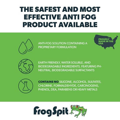 FROG SPIT Anti-Fog Concentrate | 2 oz. Bottle of Anti-Fog Solution | Anti Fog for Glasses, Goggles, Face Masks, Helmet Face Shields - size: 2 Ounce
