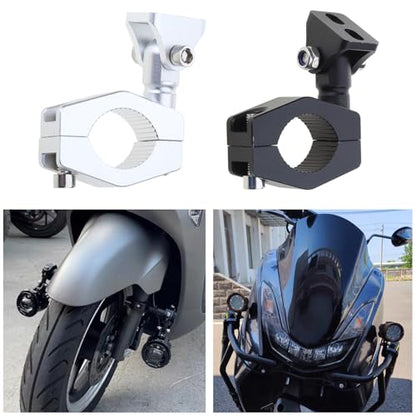 Mounting Bracket Kit LED Motorcycle Light Horizontal Tube Clamp Roof Roll Cage Holder Headlight Bracket Motorcycle Headlight Holder - color: Black
