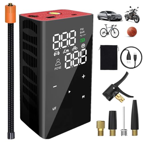 Tire Inflator Portable Air Compressor, 4X Faster Inflation Cordless Electric Air Pump for Car Tires with Digital Tire Pressure Gauge SUV, Light Truck, Motorcycle, Bike, Car Accessories Gifts for Men