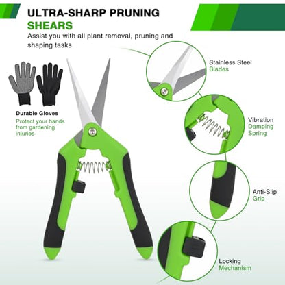 Yesker 8 Layer Herb Drying Rack Hanging Mesh Foldable Plant Drying Racks 24" w Green Zipper Pruning Shears Gloves Dryer Hanging Rack for Herbs Seed Bud Fruit Clothes Grow Tent Closets Garden Outdoor - size: 8 Layers Fluorescent Green & Black