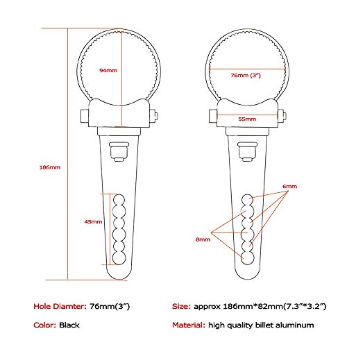 Tube Clamps Mounting Brackets for LED Bar Work Lights Fog Lights - Fit 3" Bull Bar, 2pcs - size: 3"