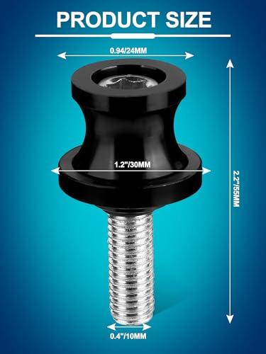 10MM M10x1.5 Motorcycle Swing Arm Spools CNC Swingarm Sliders Stand Fit for Ninja 400 500 NINJA650, Vulcan, Triumph Trident 660, BMW S1000rr, Honda CBR 600rr, Suzuki GSXS, Ducati, Black - size: 10MM swingarm spools
