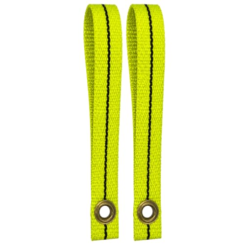 Cajun Tie Downs Hood Loop Anchor Straps — Under Hood Kayak & Canoe Tie-Down, Fits Vehicles Without Tow Hooks, 1" x 8", 2-Pack, Made in USA, Yellow/Black - color: Yellow/Black