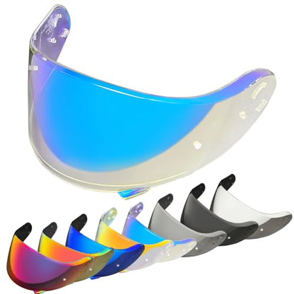 Neotec 2 Helmet Visor Replacement.CNS-3 Motorcycle Helmet Shield UV Protection Compatible with Neotec 2 (Revo Clear Blue) - color: Revo Clear Blue