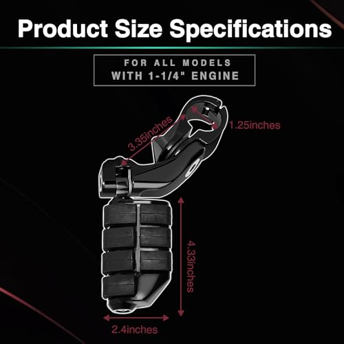 Adjustable Motorcycle Short Armed Highway Pegs Footpegs Foot Rest For 1.25" Engine Guard Crash Bars Compatible with Harley Touring Street Glide Road King Electra Glide Softail Dyna