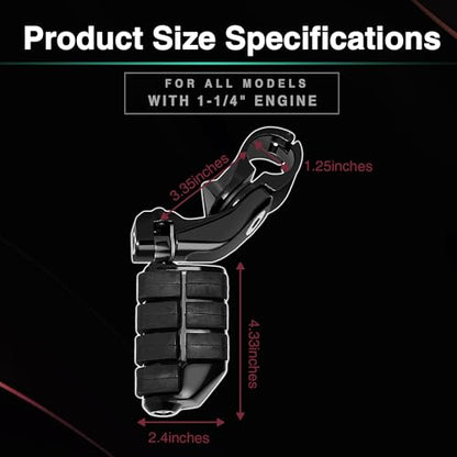 Adjustable Motorcycle Short Armed Highway Pegs Footpegs Foot Rest For 1.25" Engine Guard Crash Bars Compatible with Harley Touring Street Glide Road King Electra Glide Softail Dyna