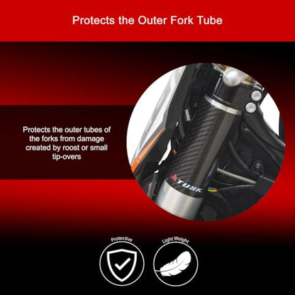 Tusk Carbon Fiber Registration Fork Wrap for Motorcycles with Inverted Style Forks Compatible with KTM HONDA YAMAHA KAWASAKI HUSQVARNA BETA GASGAS SHERCO SUZUKI