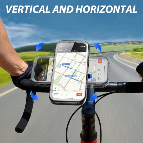 SPORTLINK Bike Phone Holder for iPhone 15 - Motorcycle Phone Mount [Aluminium][360° Rotatable][1s Quick Release][IP68 Waterproof] Bicycle Motorbike Handlebar Cell Phone Holder