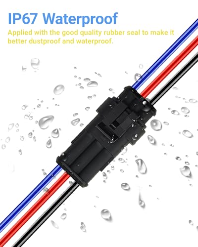14 AWG 3 Pin Waterproof Connector, 3 Wire Automotive Waterproof Electrical Connectors, 14 Gauge Male and Female Way Connectors Harness 12V Quick Connect for Car Truck Boat Motorcycle -6 Pack - size: 3 Pin