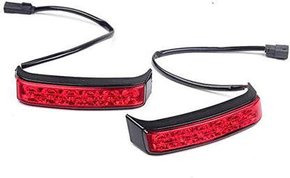 Eagle Lights Saddle-Lights Vivid Black Saddle Bag LED Lights for 2014 to Current Harley Davidson Touring Models - color: Black with Red Lens