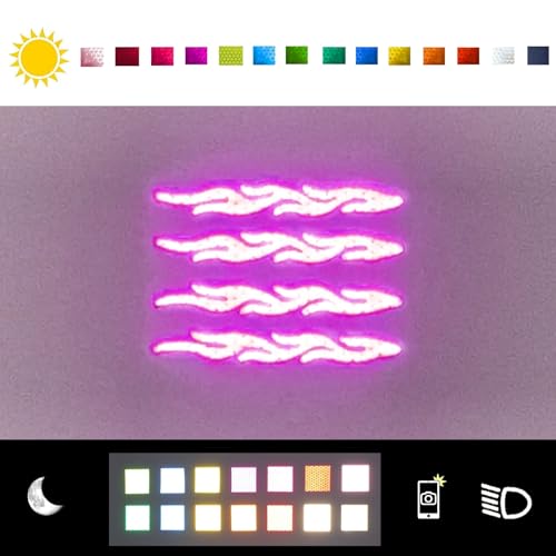 customTAYLOR33 High-Intensity Grade Premium Reflective Tribal Flame Helmet Decals, Motorcycle Safety Sticker Decals (Special Edition Purple) - color: Special Edition Purple