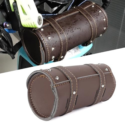 Motorcycle Cruiser Tool Bag Fork Front Fork Bag Waterproof Handlebar Motorcycle Saddlebag Fit for Honda Suzuki Yamaha (Brown)