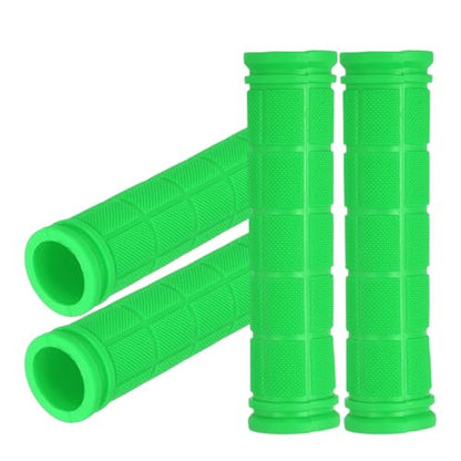2 Pair Soft Rubber Handlebar Grips, Bicycle Handlebar Grips Bike Handle Bar Wrap Non-Slip 4.5 Inch - Fitting for Mountain Bikes/Road Bicycles/Scooter - color: Green