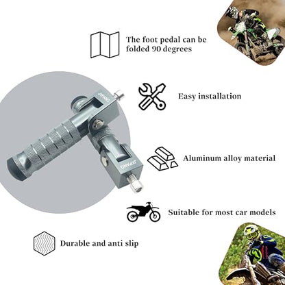Universal Motorcycle Bicycle Folding Passenger Foot Pegs M8 Rearsets Rear Set Footrests Footpeg Foot Rest Peg Pedals For Bike Install Hole 8mm (Titanium) - color: Titanium
