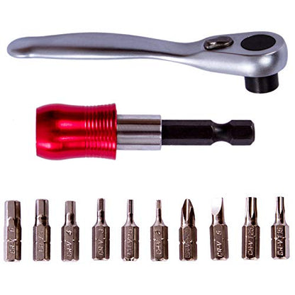 YBEKI Bike Repair Tool Kit - Professional Bicycle Multi-Tool with Ratchet Wrench, 10 Precision Bits, Tire Levers & Patches, Bone Wrench, Portable Storage Bag - Essential MTB Road Bike Maintenance Set
