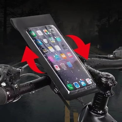 360° Rotation Waterproof Phone Mount for Bike Motorcycle, Touch Screen Handlebar Holder (Black) - color: black