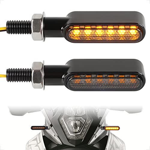 evermotor 2PCS Mini LED Motorcycle Turn Signal Lights, 12V Super Bright Waterproof Universal Blinkers Indicators Compatible with Harley Sportster Honda Yamaha Suzuki Kawasaki Motorcycle Blinkers - color: 2PCS Standard Sequential Turn Signal, size: 2PCS