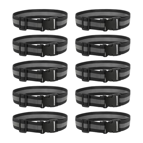 Reflective Safety Belt, Adjustable High Visibility Glow Belt Outdoor Running Gear Accessories - color: Black