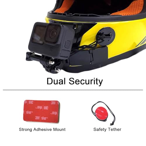 Helmet Chin Mount for GoPro, Adhesive Chin Mount Fit for Full Face Motorcycle Helmet, Immersive POV Recording, Compatible With GoPro Hero 13 12 11 10 9 8 Camera, Helmets Accessories Gear For Man Women