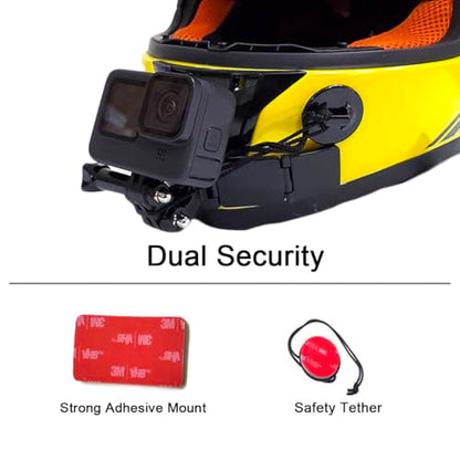 Helmet Chin Mount for GoPro, Adhesive Chin Mount Fit for Full Face Motorcycle Helmet, Immersive POV Recording, Compatible With GoPro Hero 13 12 11 10 9 8 Camera, Helmets Accessories Gear For Man Women
