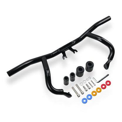 Engine Guard Flat Out Crash Bar for Harley Touring Street Glide Road Glide Road King Electra Glide Ultra Models (2014-2025) - color: Gloss Black Flat Out Crash Bar