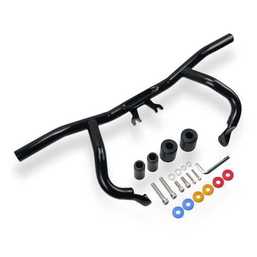 Engine Guard Flat Out Crash Bar for Harley Touring Street Glide Road Glide Road King Electra Glide Ultra Models (2014-2025) - color: Gloss Black Flat Out Crash Bar