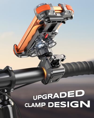 Zewdov 2026 Anti-Shake Motorcycle Phone Mount Holder with Vibration Dampener & Quick Install Clamp, Strong Grip & Anti-Drop Bike Phone Holder for Bicycle/ATV/Scooter, Fits for iPhone/Samsung 4.7-6.8" - style: With Vibration Dampener