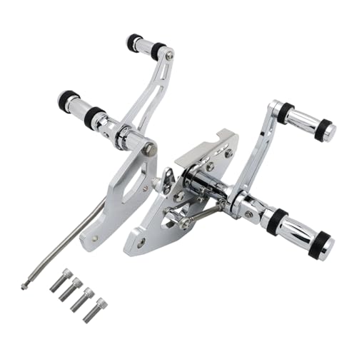 Motorcycle Forward Controls Footpegs Levers Linkages Compatible with Kawasaki Vulcan 900 VN900 Classic 2006-2023 - color: Chrome A, size: VN900