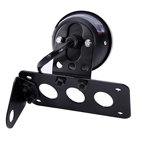 Rich Choices Motorcycle Tail Lights with Side License Plate Bracket Brake Lights Integrated Stop Light Waterproof Aluminum Universal 12V for Sportster 883 1200 Cruiser Bobber Chopper(Black#2) - color: Black#2
