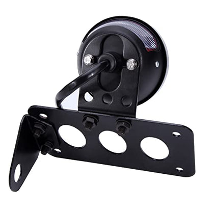 Rich Choices Motorcycle Tail Lights with Side License Plate Bracket Brake Lights Integrated Stop Light Waterproof Aluminum Universal 12V for Sportster 883 1200 Cruiser Bobber Chopper(Black#2) - color: Black#2