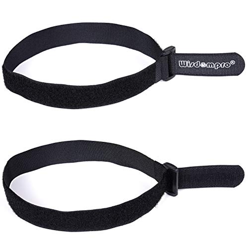 12 Pack 1 x 18 Inches Hook and Loop Reusable Fastening Cable Tie Down Straps by Wisdompro - Reusable, Durable Functional Cinch Strap to Keep Your Home, Office, Workspace from Tangled Messes of Cords - size: 1 x 18 Inch, 12 Pack