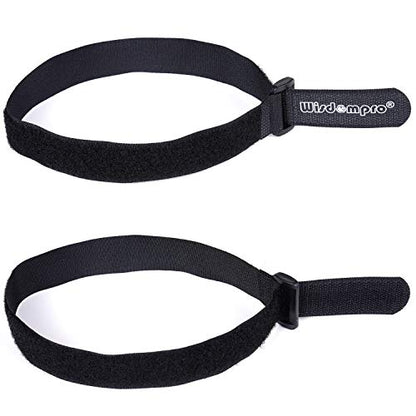 12 Pack 1 x 18 Inches Hook and Loop Reusable Fastening Cable Tie Down Straps by Wisdompro - Reusable, Durable Functional Cinch Strap to Keep Your Home, Office, Workspace from Tangled Messes of Cords - size: 1 x 18 Inch, 12 Pack