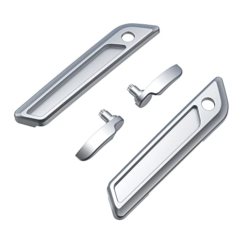 Advanblack Saddlebag Latches Covers, Lid Lifters Levers Fit for 2014+ Harley Touring Hard Saddlebags - Barracuda Silver - color: Barracuda Silver