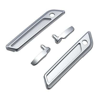 Advanblack Saddlebag Latches Covers, Lid Lifters Levers Fit for 2014+ Harley Touring Hard Saddlebags - Barracuda Silver - color: Barracuda Silver