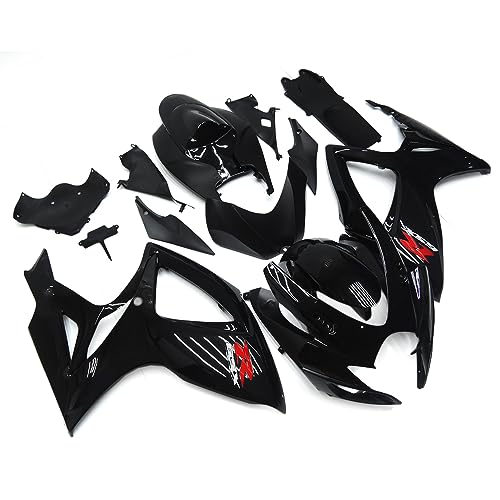 Gloss Black Motorcycle Fairings Compatible for Suzuki 06 07 GSXR600 GSXR750 K6 2006 2007 GSX-R600 GSX-R750 Fairing Kit ABS Plastic Injection Bodywork Body Kits - color: Gloss Black