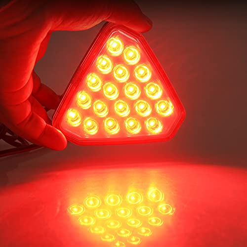 Rear Brake Light Rear Tail Lamp Car Warning Light LED Motorcycle Strobe Light Flash Brake Lamp for Safe Driving Super Bright Waterproof 19 LED DC12V