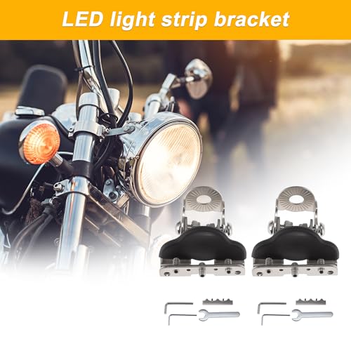 Light Bar Mounting Bracket Iron Spotlight Tube Clamp Holder Heavy Duty LED Strip Bracket Light Bar Mounts for Motorcycle ATV UTV Silver Tone 1 Set - color: Silver Tone