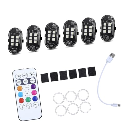 2/4 / 6 / 8pcs LED Warning Lights for Motorcycle Car Shockproof Design Light - color: 6 lights