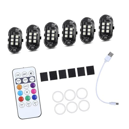 2/4 / 6 / 8pcs LED Warning Lights for Motorcycle Car Shockproof Design Light - color: 6 lights