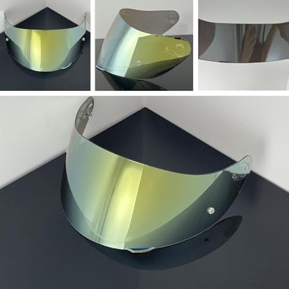 902 Helmet Visor Replacement,Motorcycle Helmet Face Shield for ILM 902,902L,902BT (Revo Clear Gold-Day&Night Use) - color: Revo Clear Gold-day&night Use