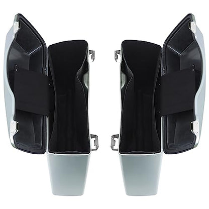 SLMOTO Hard Saddlebag Softail Conversion Brackets For 86-17 Harley-Davidson Softail CVO Convertible FLSTSE3 Deluxe FLSTN ABS Metal Rubber Vivid Black - color: For Silver+Chrome Brackets