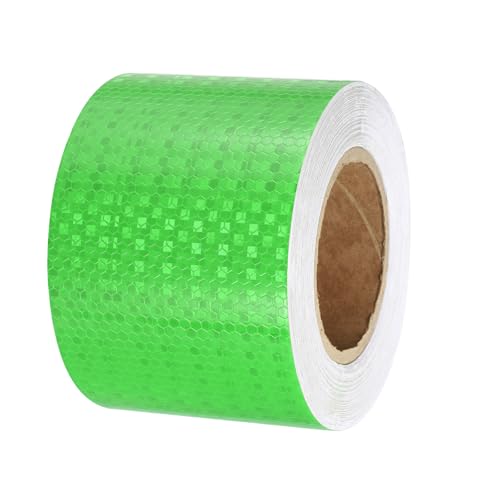PATIKIL Reflective Tape, 1 Roll 4 Inch x 82 Ft Waterproof Self Adhesive High Visibility Caution Warning Safety Tape Reflector for Trucks Trailers Cars, Green - color: Green, size: 4 IN x 82 FT