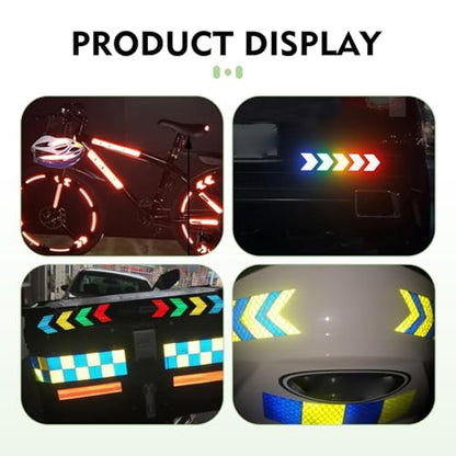 10 PCS Car Arrow Reflective Stickers, 1.97" x 1.81" Waterproof Safety Tapes, High Visibility Night Caution Warning Reflective Stickers, Universal for Most Cars (Green) - color: Green