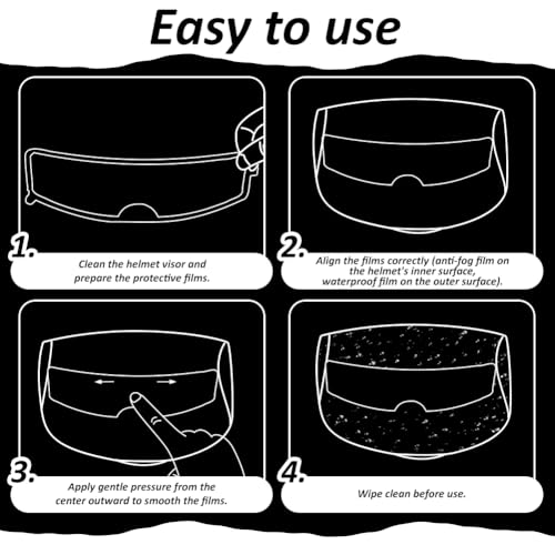 NBEADS 4 Sets 4 Styles Motorcycle Helmet Rainproof Film, AntiFog Helmet Visor Film Kits with 1set Rearview Mirror Film for Universal Fit All Weather Riding Accessories