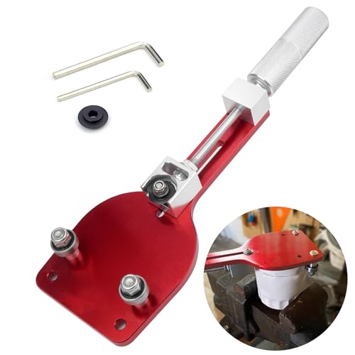 77750 Oil Filter Cutter 2-3/8''-5'' Cutting Range Oil Filter Cutting Tool with a Spare Cutting Blade Can Opener for Car Airplane Lawnmower Motorcycle Filter Use, Aluminum Alloy, Red