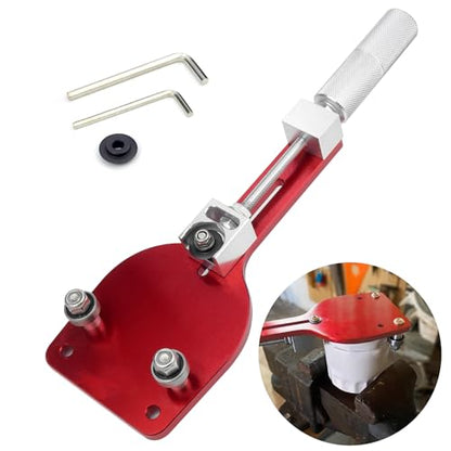 77750 Oil Filter Cutter 2-3/8''-5'' Cutting Range Oil Filter Cutting Tool with a Spare Cutting Blade Can Opener for Car Airplane Lawnmower Motorcycle Filter Use, Aluminum Alloy, Red