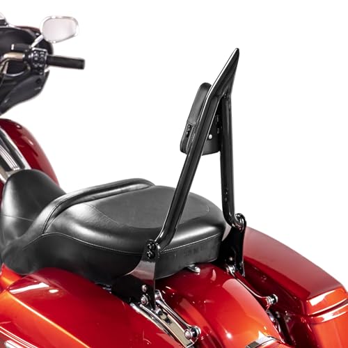 Mofun 27" Tall Passenger Backrest Sissy Bar 1.3" Fat Bar Compatible with Harley Touring Road King Street Electra Road Glide 2009-2025, Gloss Black - color: Gloss Black, size: 09-25
