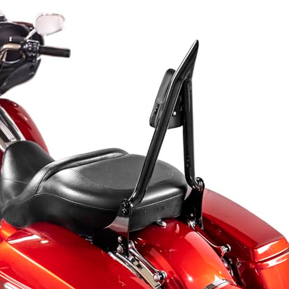 Mofun 27" Tall Passenger Backrest Sissy Bar 1.3" Fat Bar Compatible with Harley Touring Road King Street Electra Road Glide 2009-2025, Gloss Black - color: Gloss Black, size: 09-25